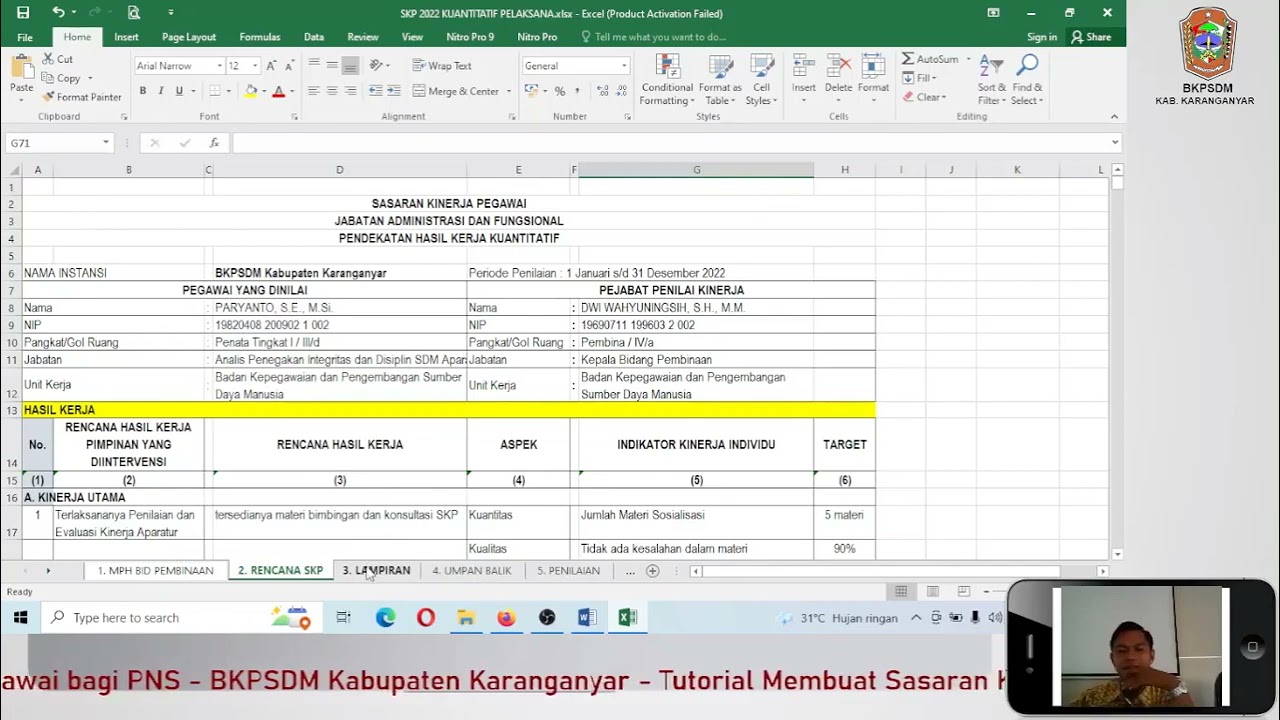 SKP 2022 PELAKSANA SESUAI PERMENPANRB 6 TAHUN 2022 - YouTube