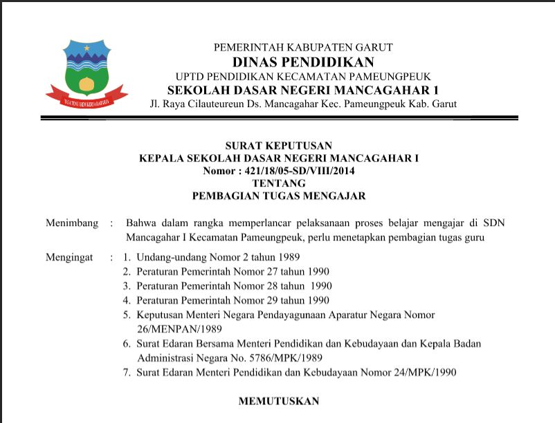 Contoh Surat Permohonan Sk Kepala Sekolah Tk - IMAGESEE