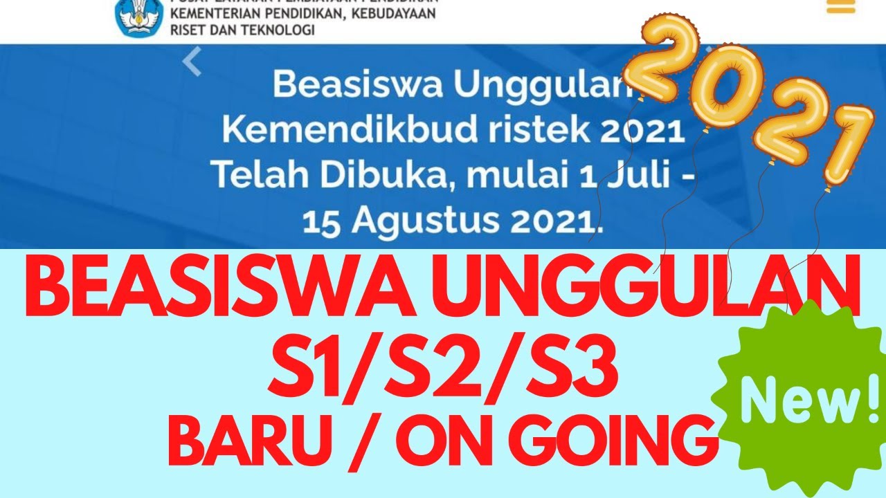 Beasiswa Unggulan Kemdikbud dibuka 2021 S1, S2, S3. Beasiswa - Fully