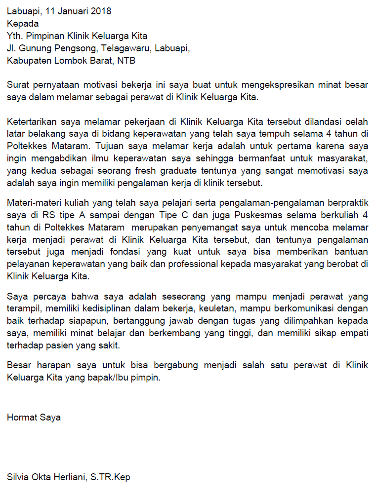 Contoh Motivation Letter Untuk Magang - Viral Update