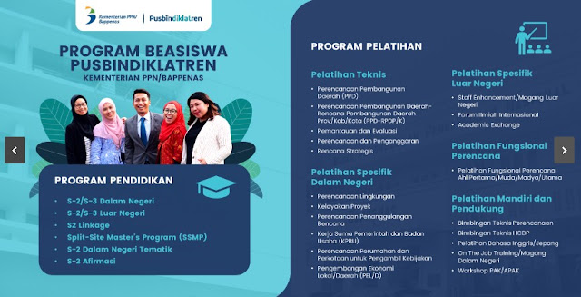 Beasiswa Pusbindiklatren Bappenas 2023 2024 untuk Jenjang S2 dan S3