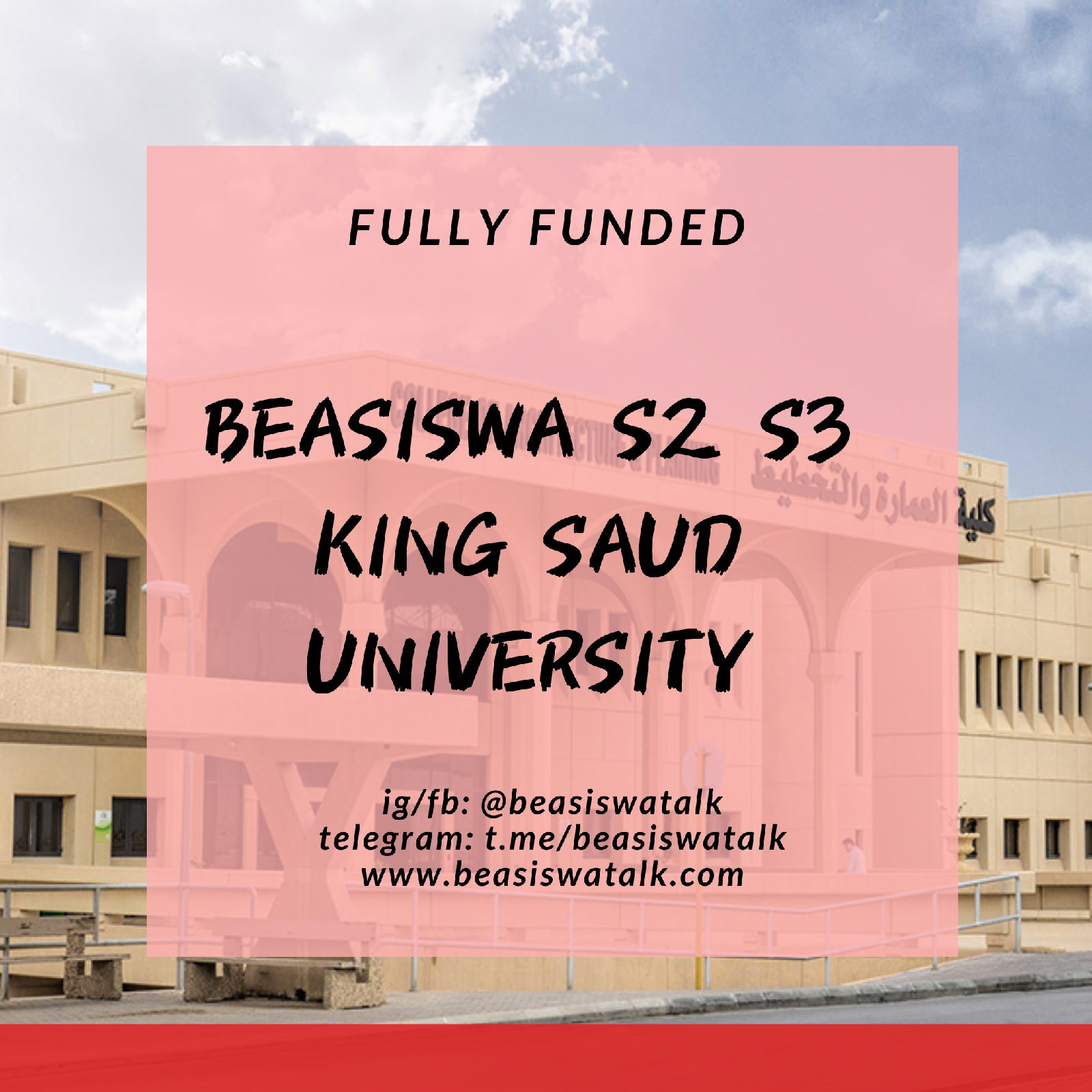 Fully Funded Beasiswa S2 S3 King Saud University Riyadh Arab Saudi 2021